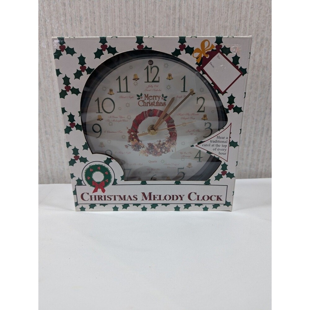 Feldstein & Assoc Musical Christmas Melody Clock XMAS-NOS Vintage Tested